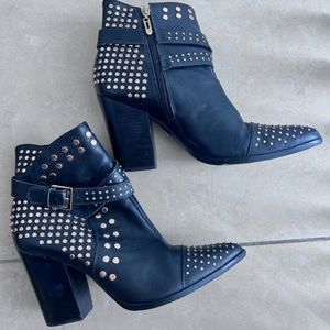 Western Ankle Boots with studs. 100% Leather